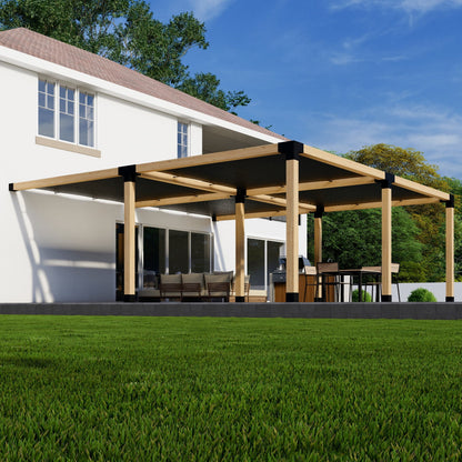 DIY Pergola Kit for an Attached Pergola With Canopies - Any Size Up to 24' x 24'.