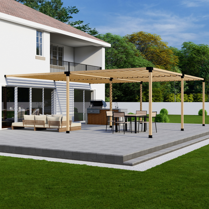 DIY Pergola Bracket Kit for an Attached Pergola With Slatted Roof - Any Size Up to 24' x 24'.