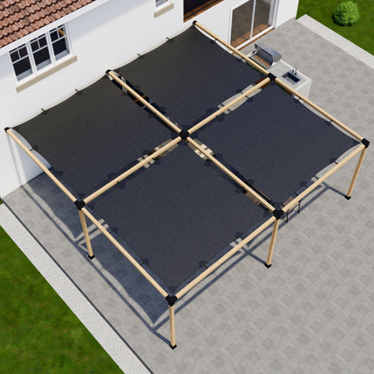DIY Pergola Kit for an Attached Pergola With Canopies - Any Size Up to 24' x 24'.