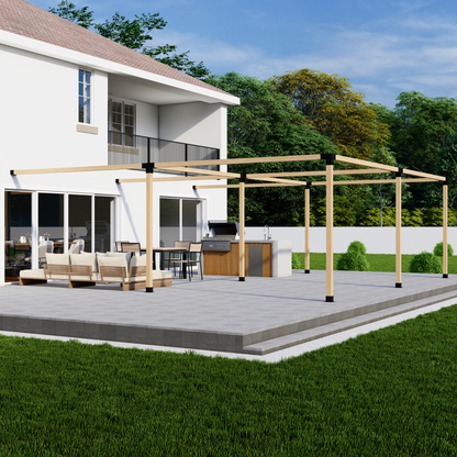 DIY Pergola Bracket Kit for an Attached Pergola Frame - Any Size Up to 24' x 24'.