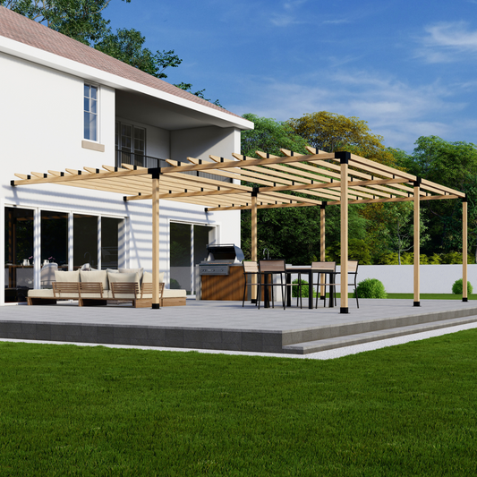DIY Pergola Bracket Kit for an Attached Pergola With Roof Rafters - Any Size Up to 24' x 24'.
