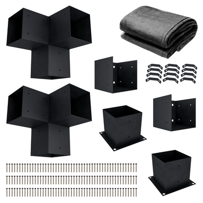 DIY Pergola Bracket Kit for an Attached Pergola Frame - Any Size Up to 12' x 12'.