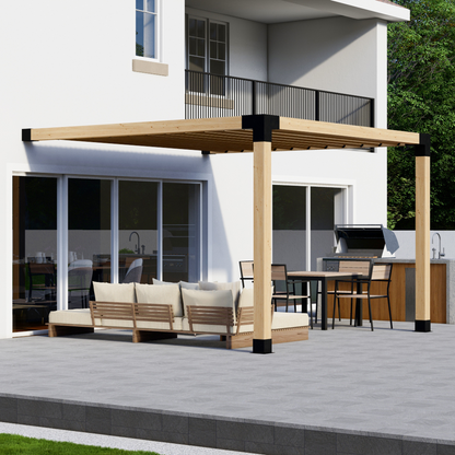 DIY Pergola Bracket Kit for an Attached Pergola With Slatted Roof - Any Size Up to 12' x 12'.