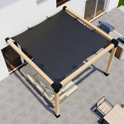 DIY Pergola Kit for an Attached Pergola With Canopy - Any Size Up to 12' x 12'.