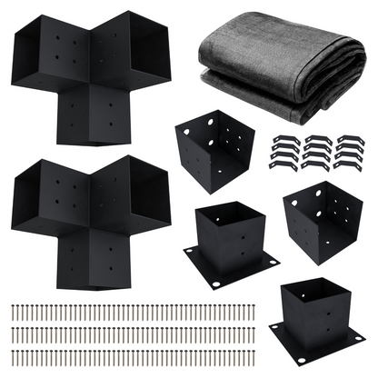 DIY Pergola Bracket Kit for an Attached Pergola Frame - Any Size Up to 12' x 12'.
