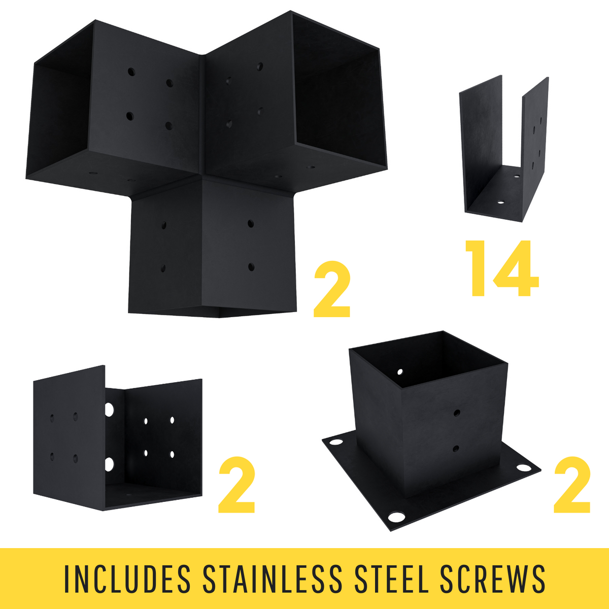 DIY Pergola Bracket Kit for an Attached Pergola With Roof Rafters - Any Size Up to 12' x 12'.