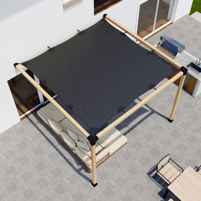 DIY Pergola Kit for an Attached Pergola With Canopy - Any Size Up to 12' x 12'.