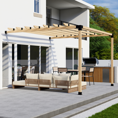 DIY Pergola Bracket Kit for an Attached Pergola With Roof Rafters - Any Size Up to 12' x 12'.