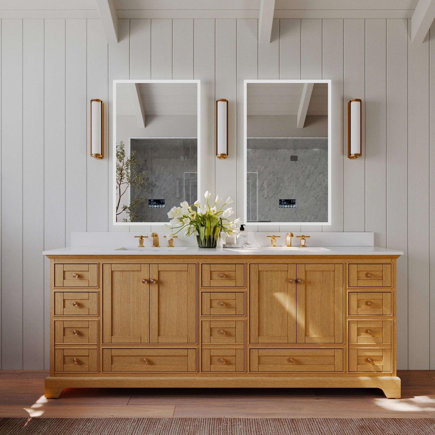 Audrey Bathroom Vanity in Sienna Finish.