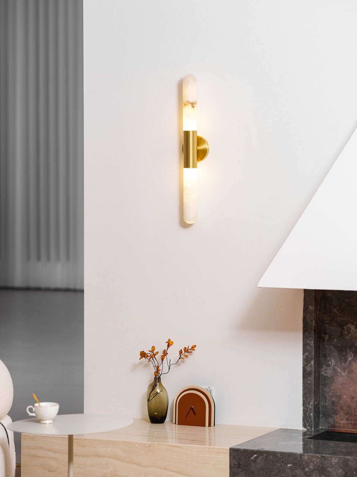 Aurevon Alabaster Linear Wall Sconce