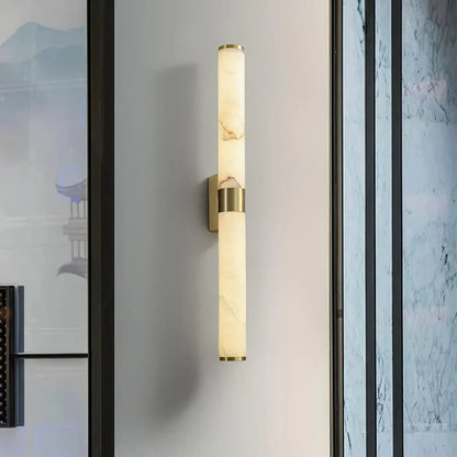 Cylindrical Alabaster Line Wall Light