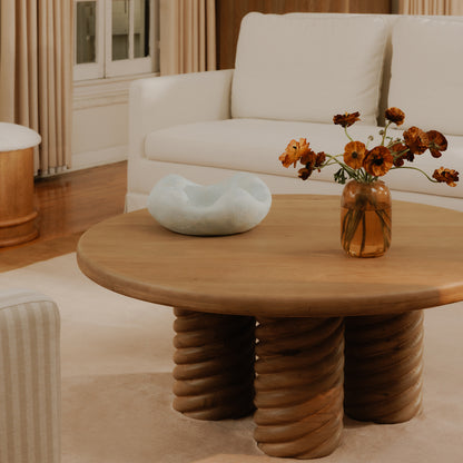 Treccia Round Coffee Table Oak lifestyle image