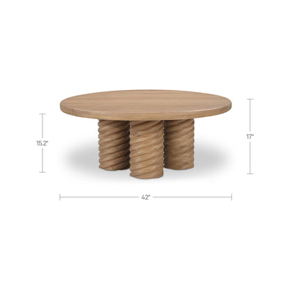 Treccia Round Coffee Table Oak view 9