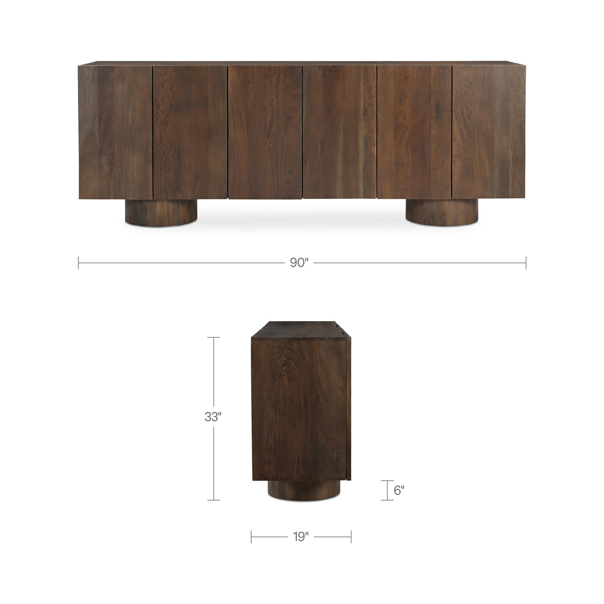 Hadley Sideboard Warm Brown dimensions