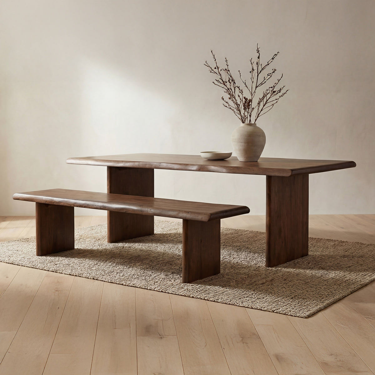 Lila Dining Bench Large Brown lifestyle image