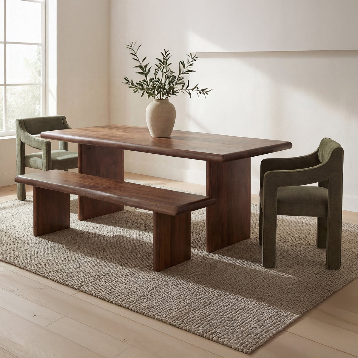 Lila Dining Bench Large Brown view 8