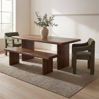 Lila Dining Bench Large Brown view 8