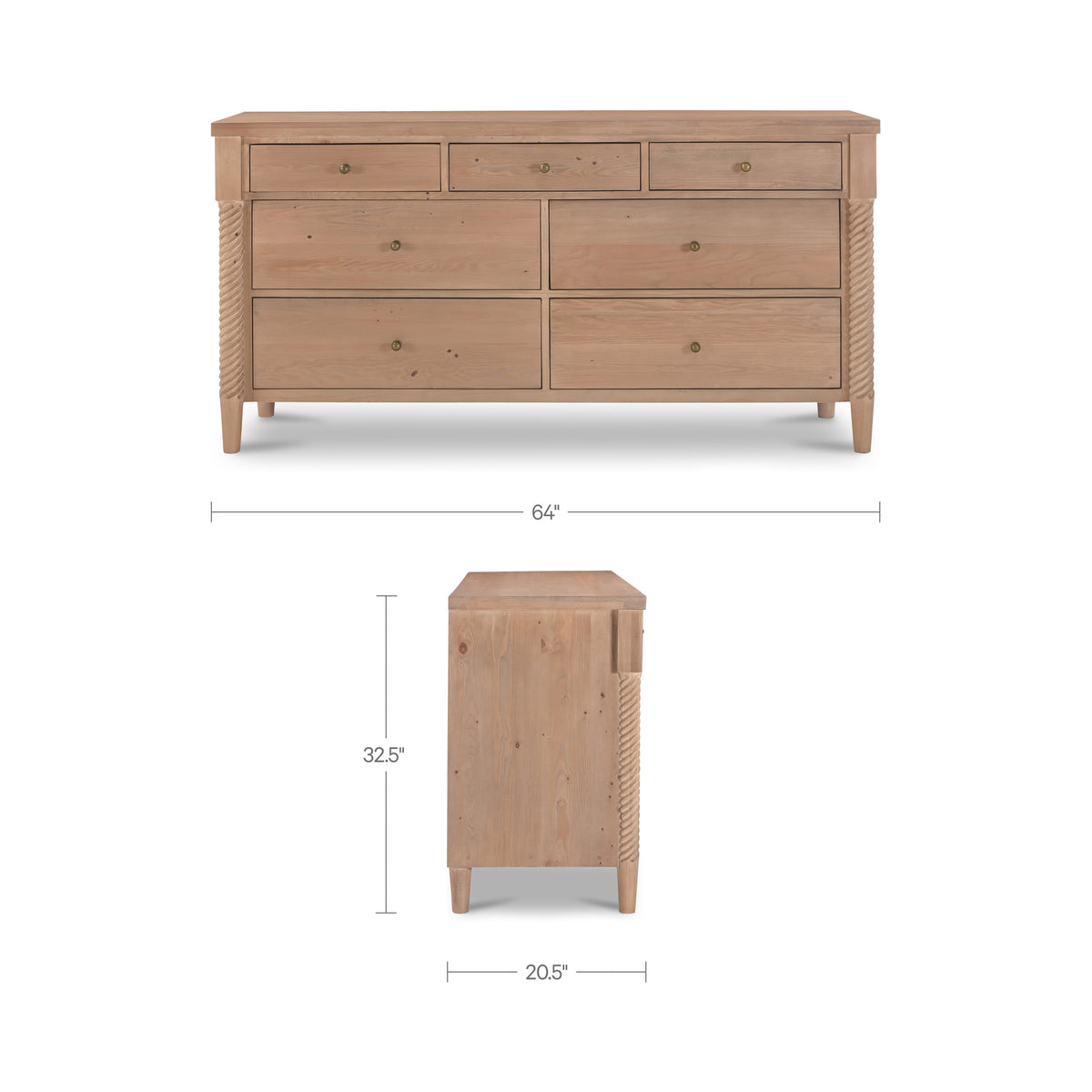 Joni 7 Drawer Dresser Natural additional view