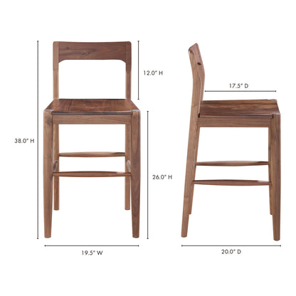 Owing Counter Stool Walnut Brown - view 10