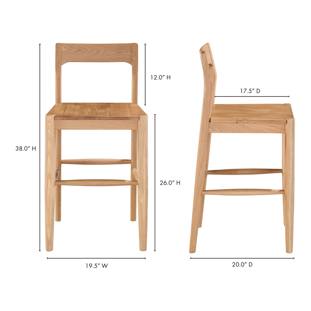 Owing Counter Stool Natural Oak - view 9