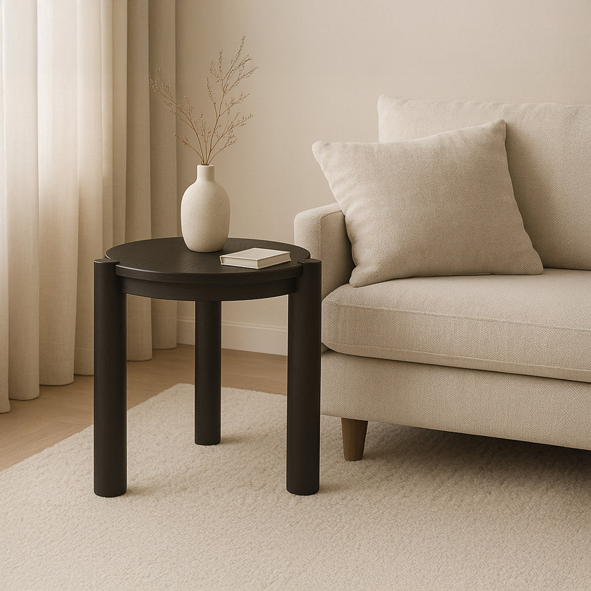 Jack Side Table Brushed Dark Brown - lifestyle view 1