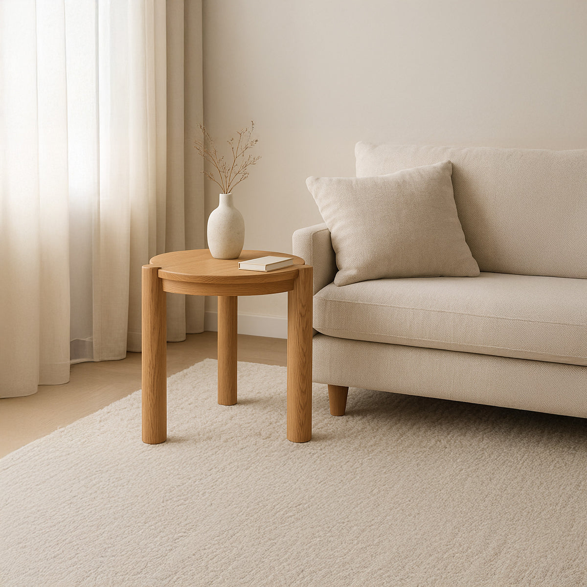 Jack Side Table Brushed Natural Oak - lifestyle view 1