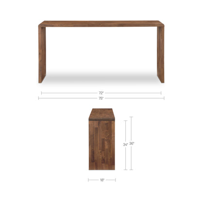 Carrie Counter Table Walnut dimensions