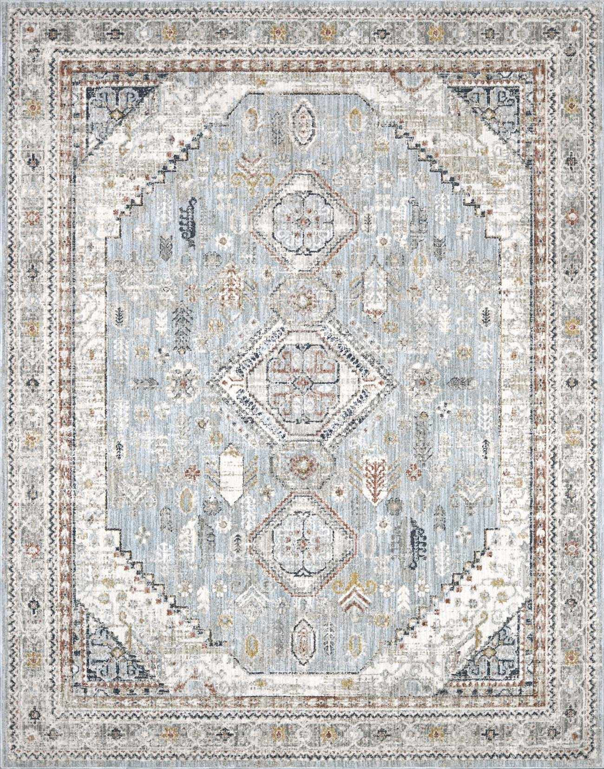 Kouta Gray Blue Area Rug.