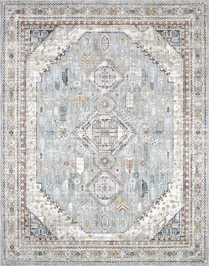 Kouta Gray Blue Area Rug.