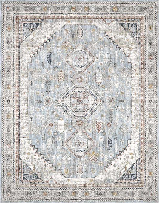 Kouta Gray Blue Area Rug.