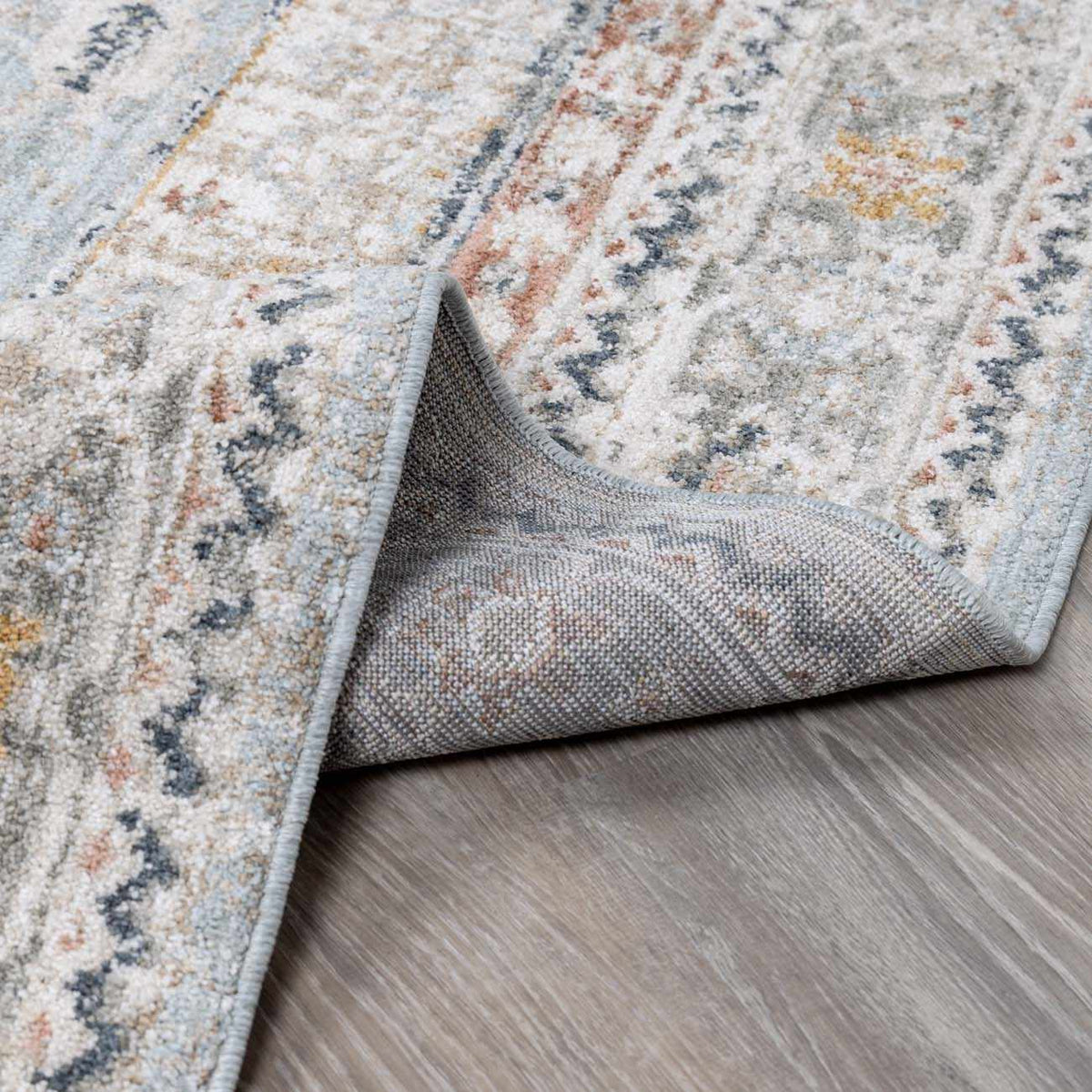 Kouta Gray Blue Area Rug.