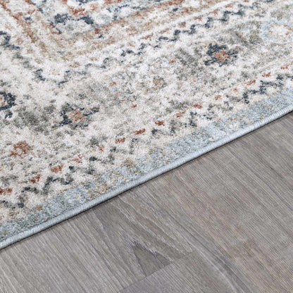Kouta Gray Blue Area Rug.