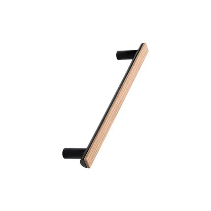 Black and Oak Wood "Bis" Cabinet Knob and Drawer Handle