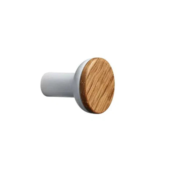 White and Wood "Bis" Cabinet Knob and Drawer Handle.