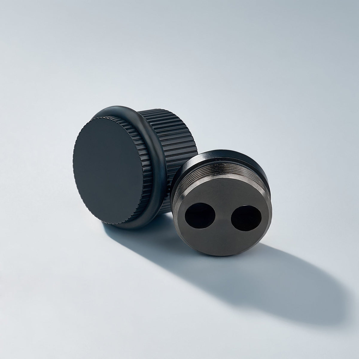 Bastion - Linear Knurled Solid Brass Door Stops.