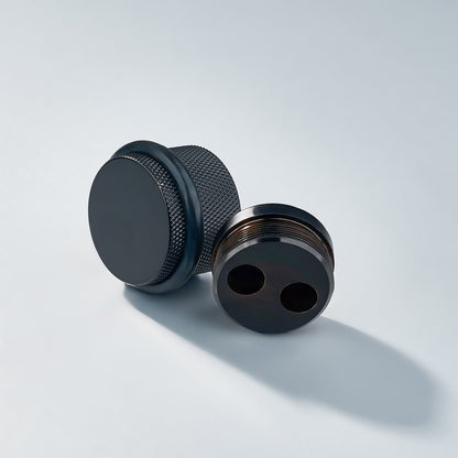 Bastion - Classic Knurled Solid Brass Door Stops.