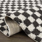 Kieu Black & White Checkered Area Rug.