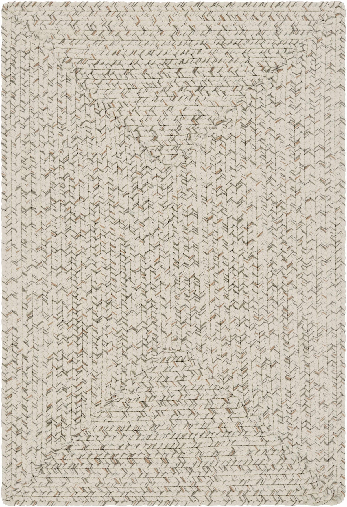 Beige Braided Faux Jute Outdoor Rug.
