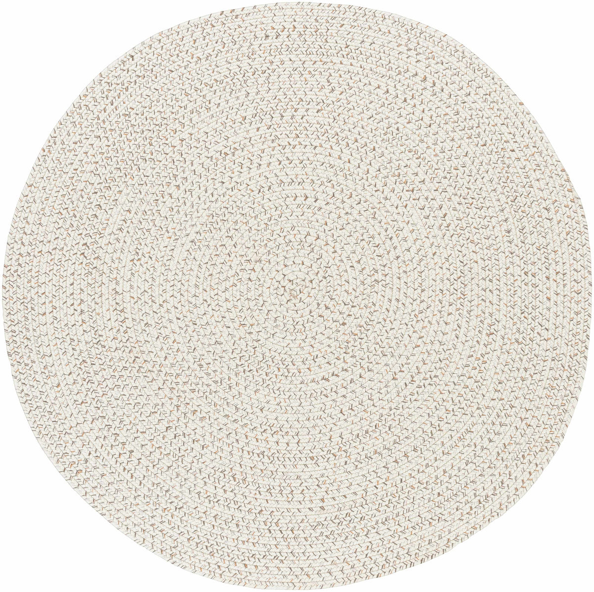 Beige Braided Faux Jute Outdoor Rug.