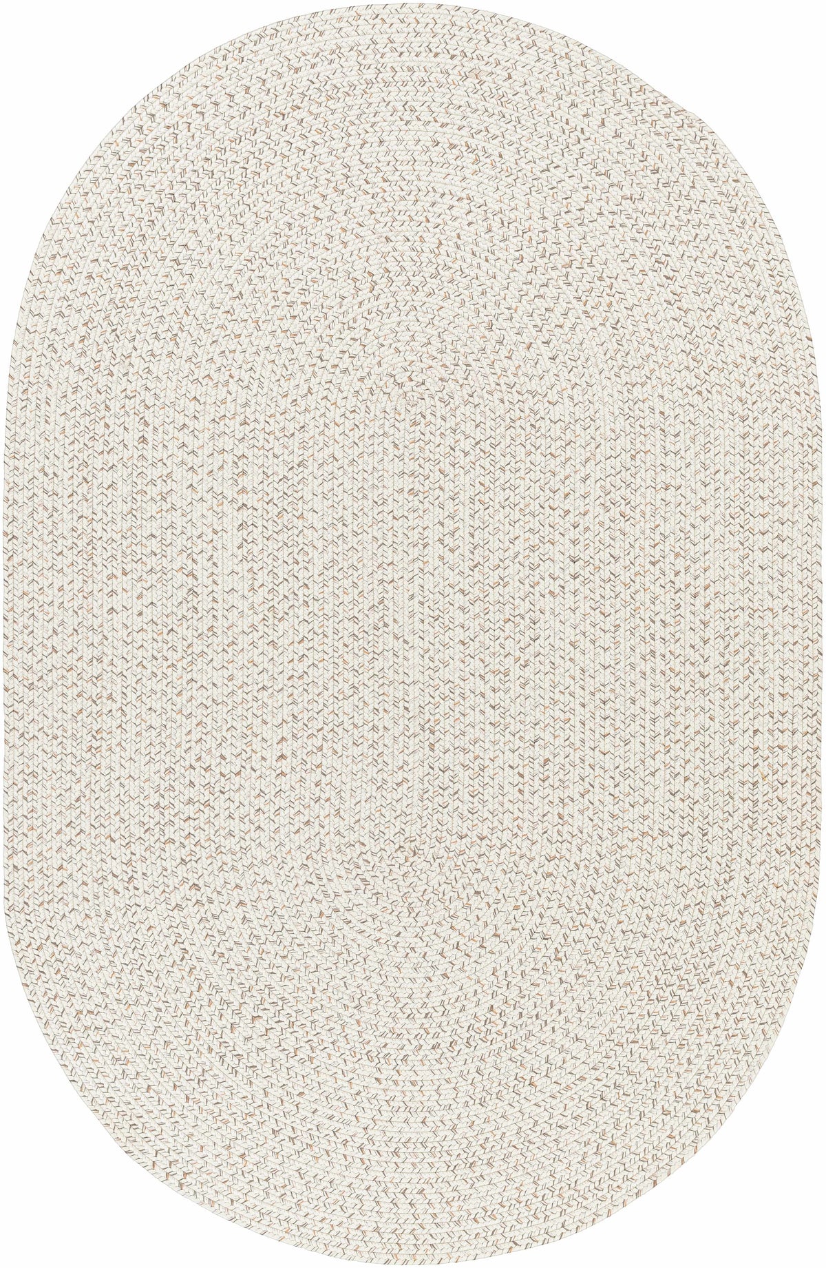 Beige Braided Faux Jute Outdoor Rug.