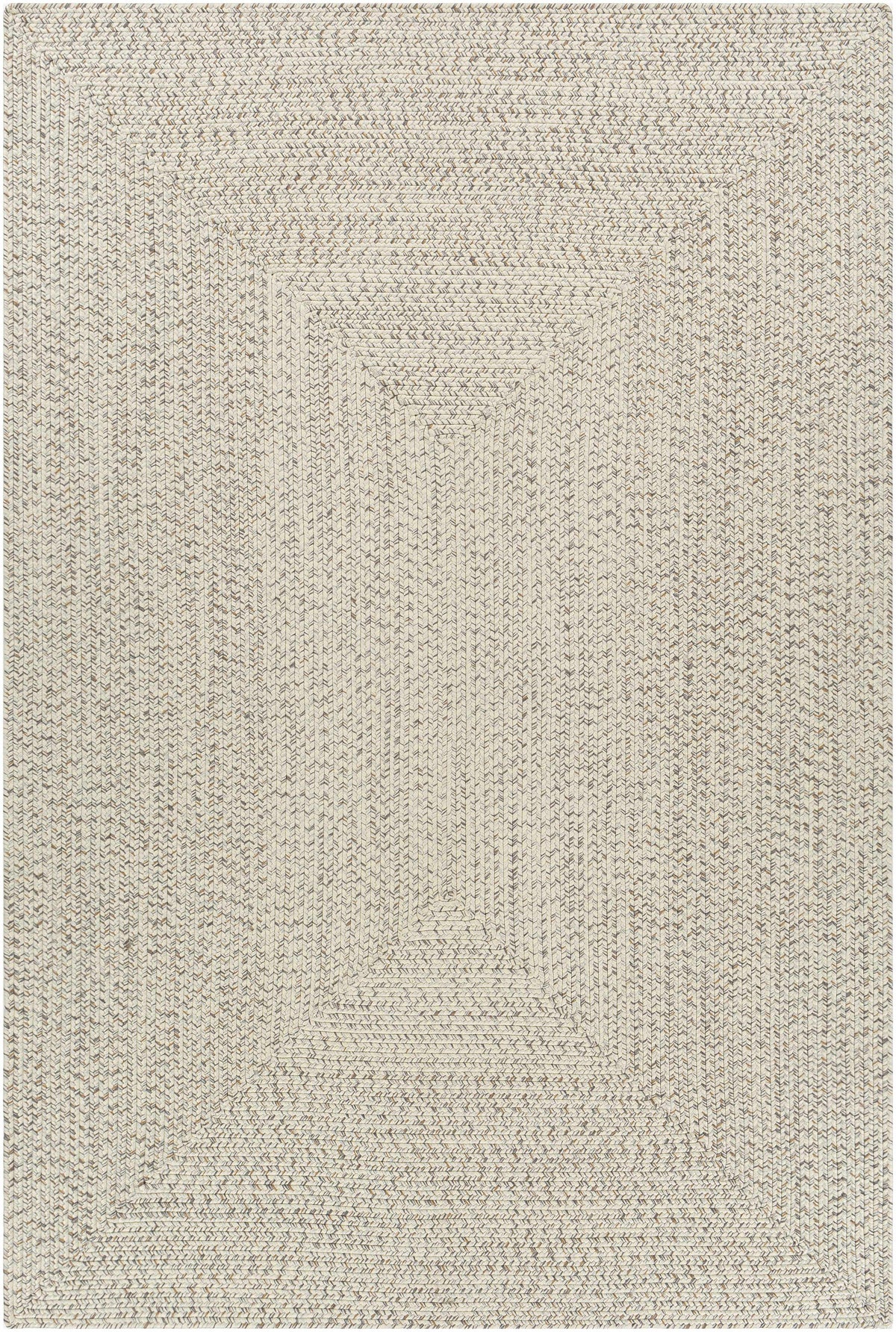Beige Braided Faux Jute Outdoor Rug.