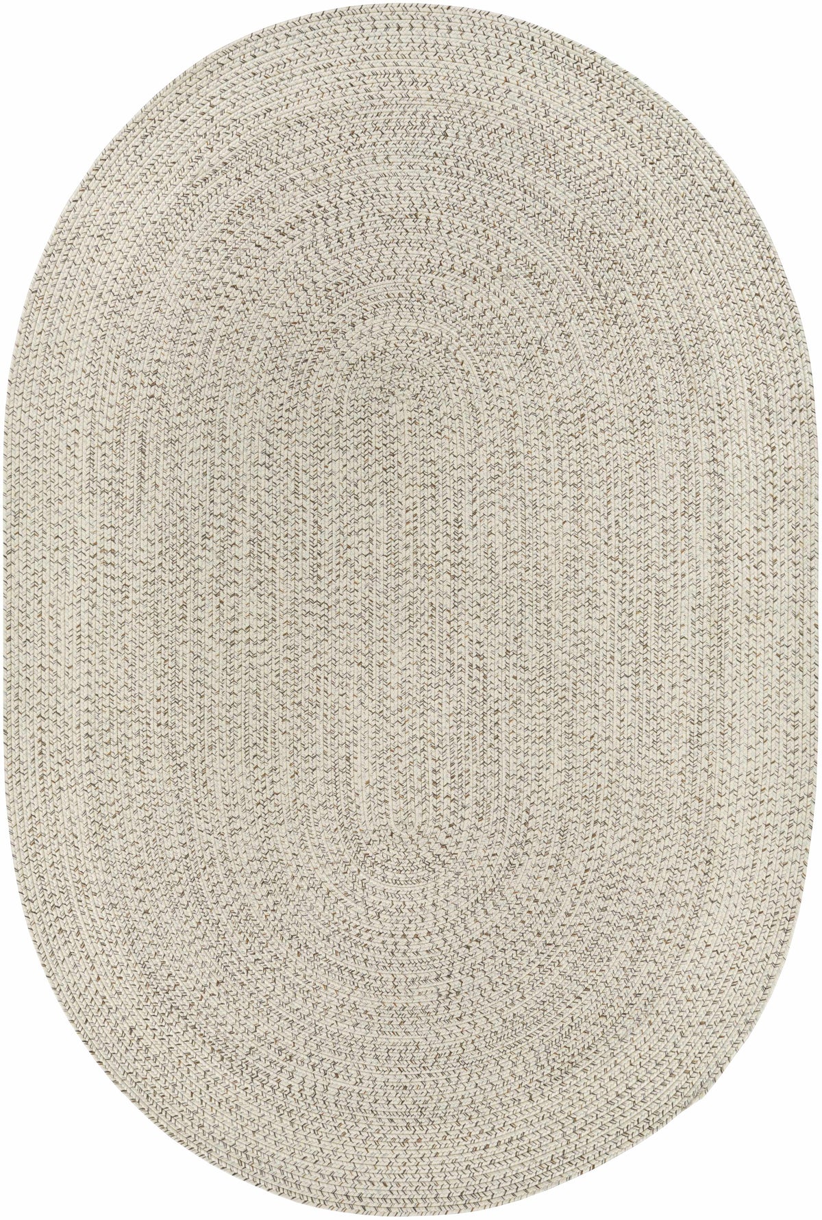Beige Braided Faux Jute Outdoor Rug.
