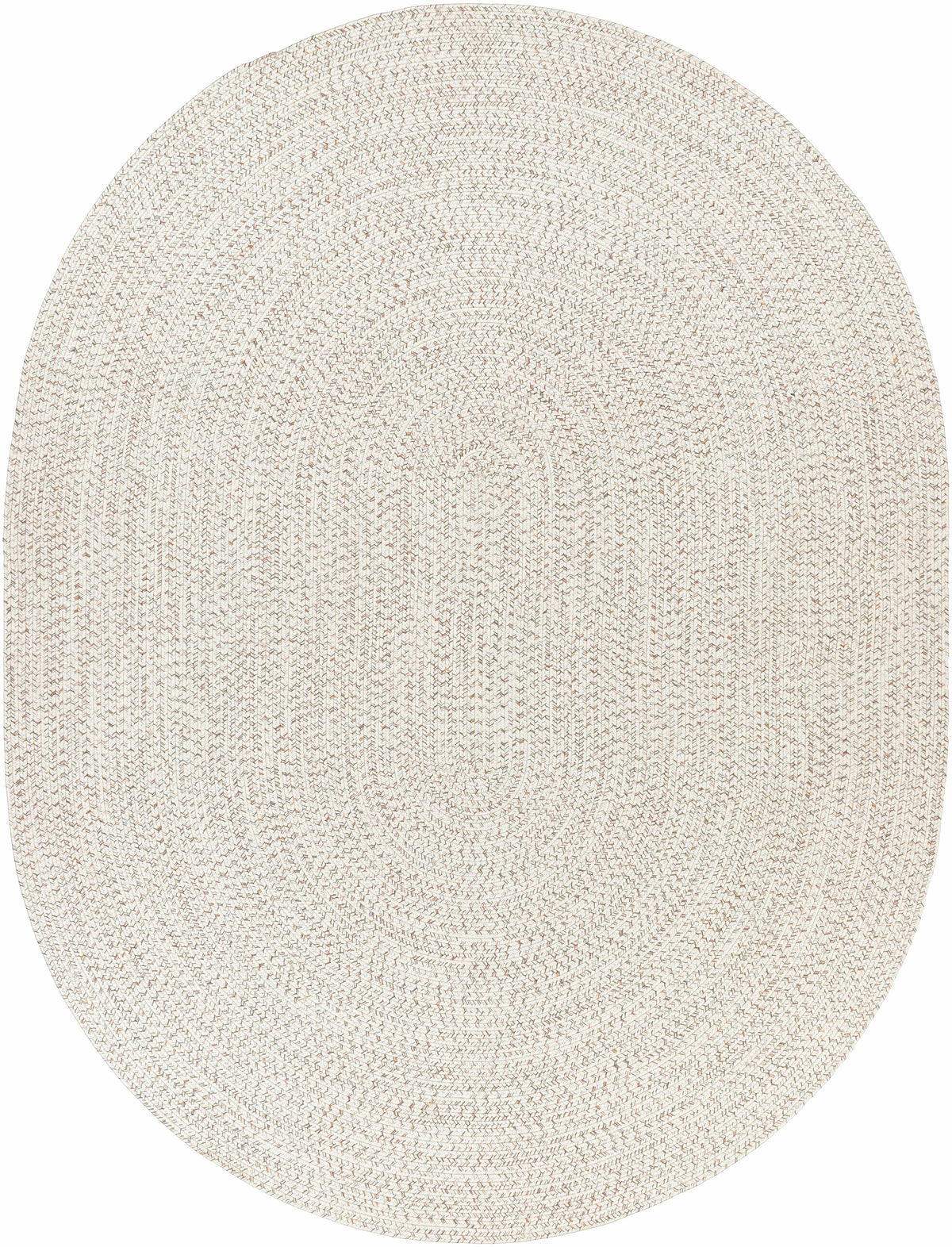 Beige Braided Faux Jute Outdoor Rug.