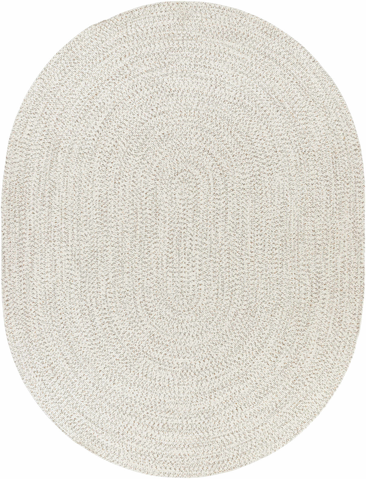 Beige Braided Faux Jute Outdoor Rug.