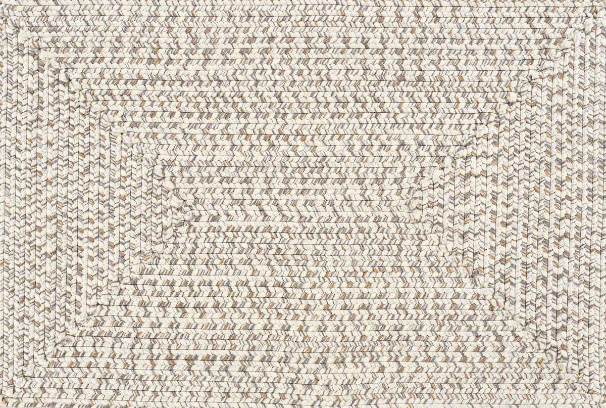 Beige Braided Faux Jute Outdoor Rug.