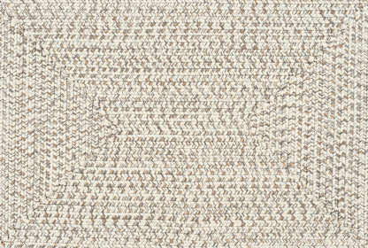 Beige Braided Faux Jute Outdoor Rug.
