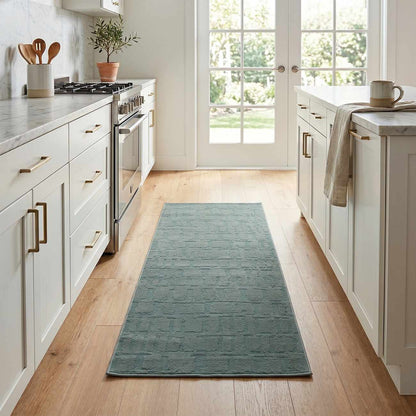 Dragan Teal Modern Washable Area Rug