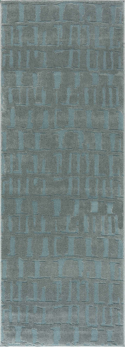 Dragan Teal Modern Washable Area Rug
