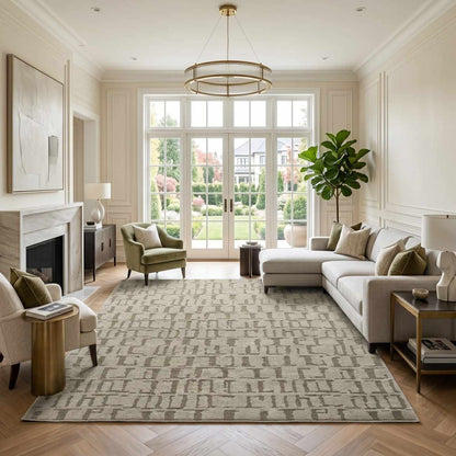 Dragan Green Modern Washable Area Rug
