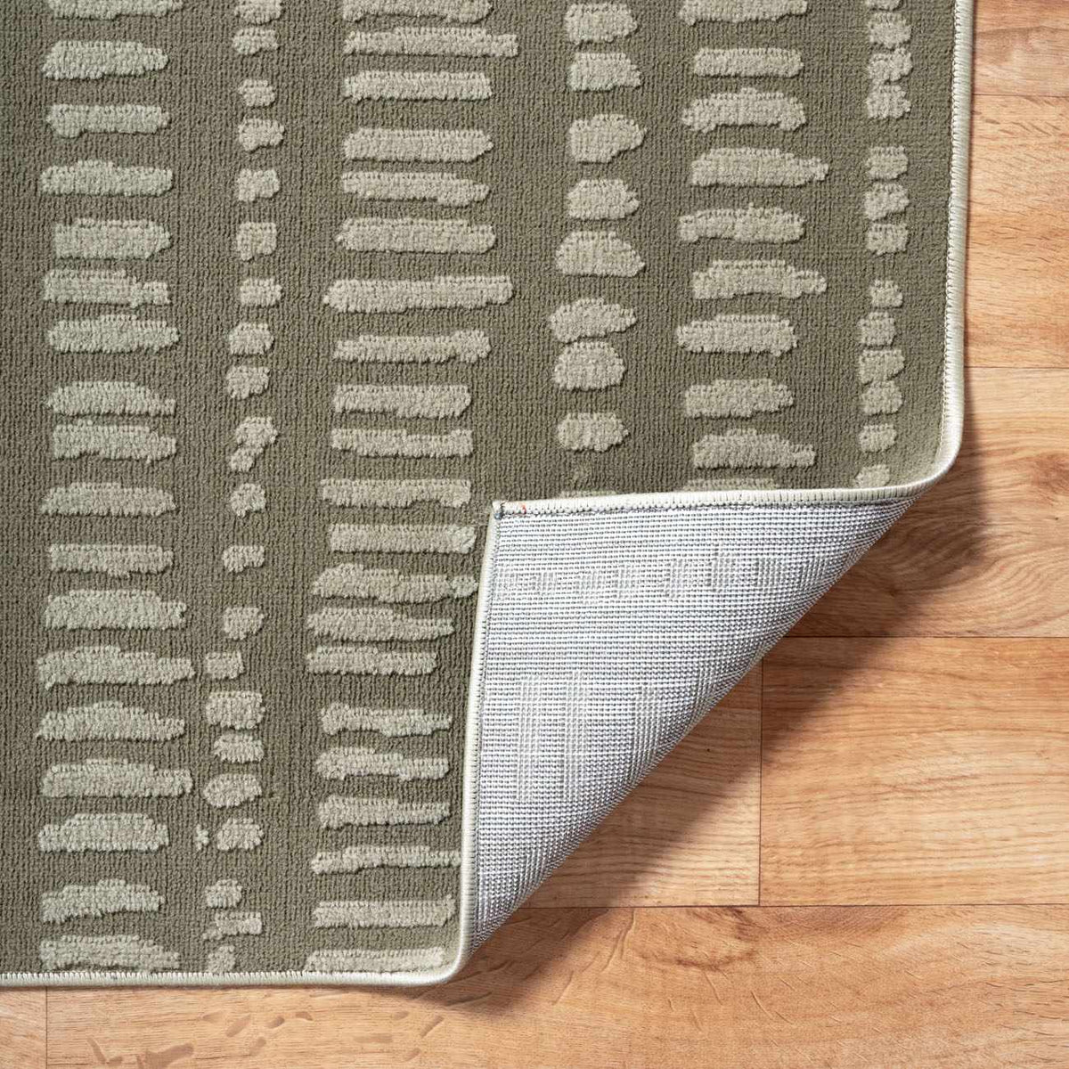 Dragos Green Modern Washable Area Rug